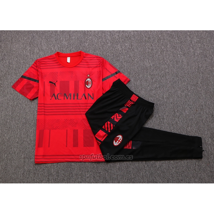 Chandal del AC Milan Manga Corta 2022-2023 Rojo